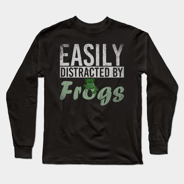 Toad Retro Easily Distracted By Frogs Long Sleeve T-Shirt by ShirtsShirtsndmoreShirts